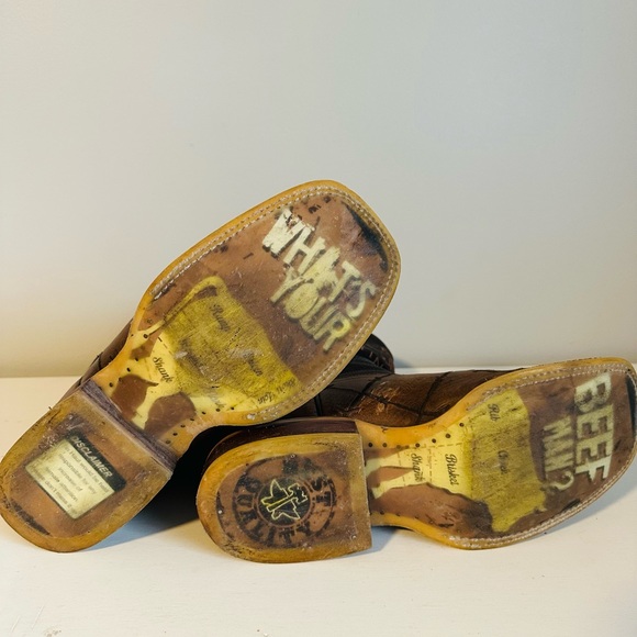 Tin Haul “Bob Fence” Cowboy Boots Black and Brown Classic Western Style - Picture 5 of 7